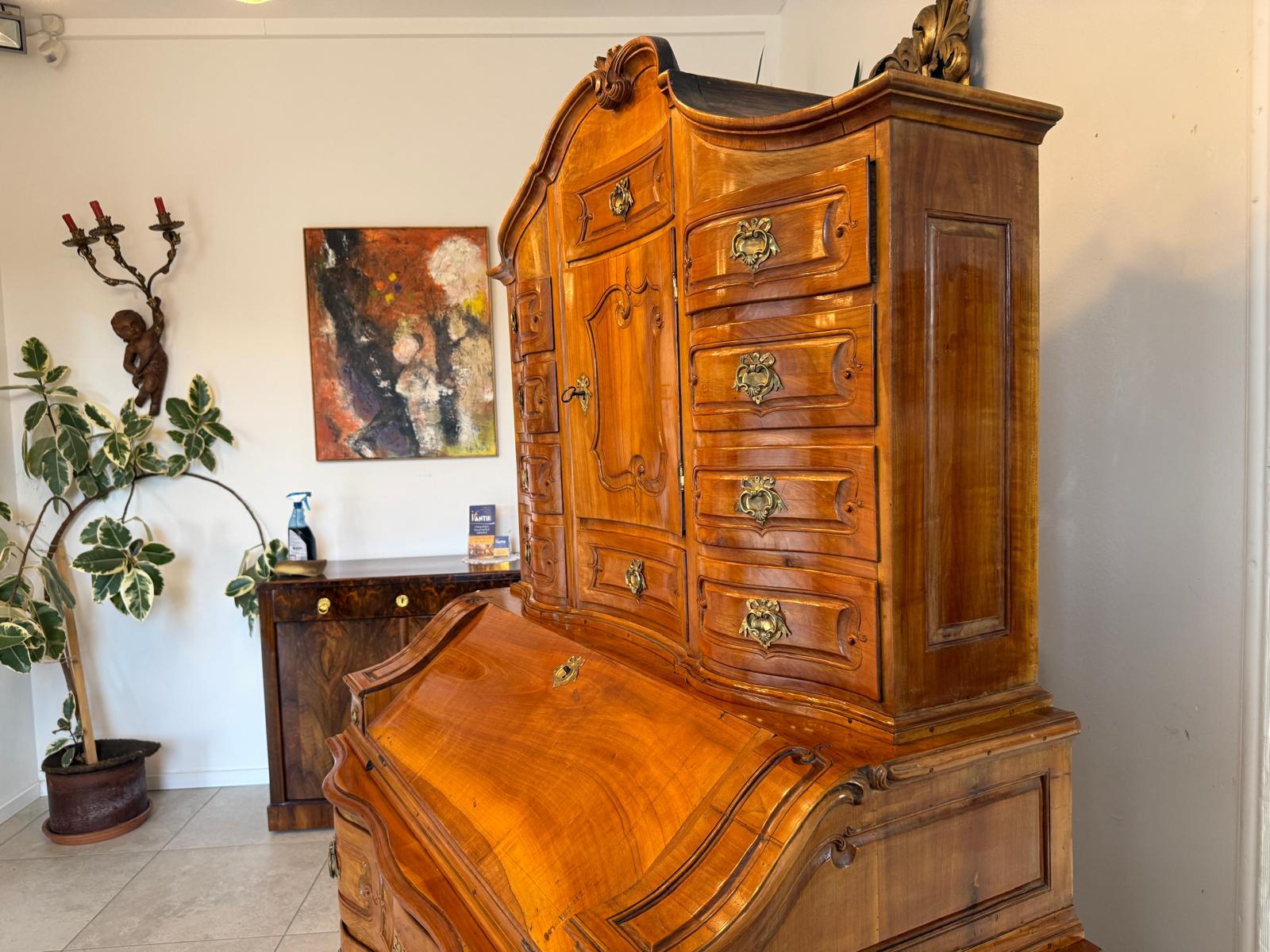 Originale Barocktabernakl Aufsatzkommode Vitrine Antiquität Tabernakl D1144