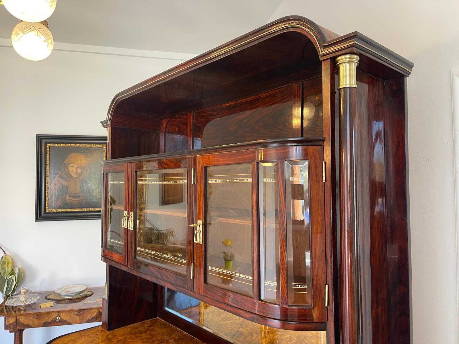 Sale Restauriertes Jugendstil Designerbuffet Aufsatzbuffet Bücherschrank G1376