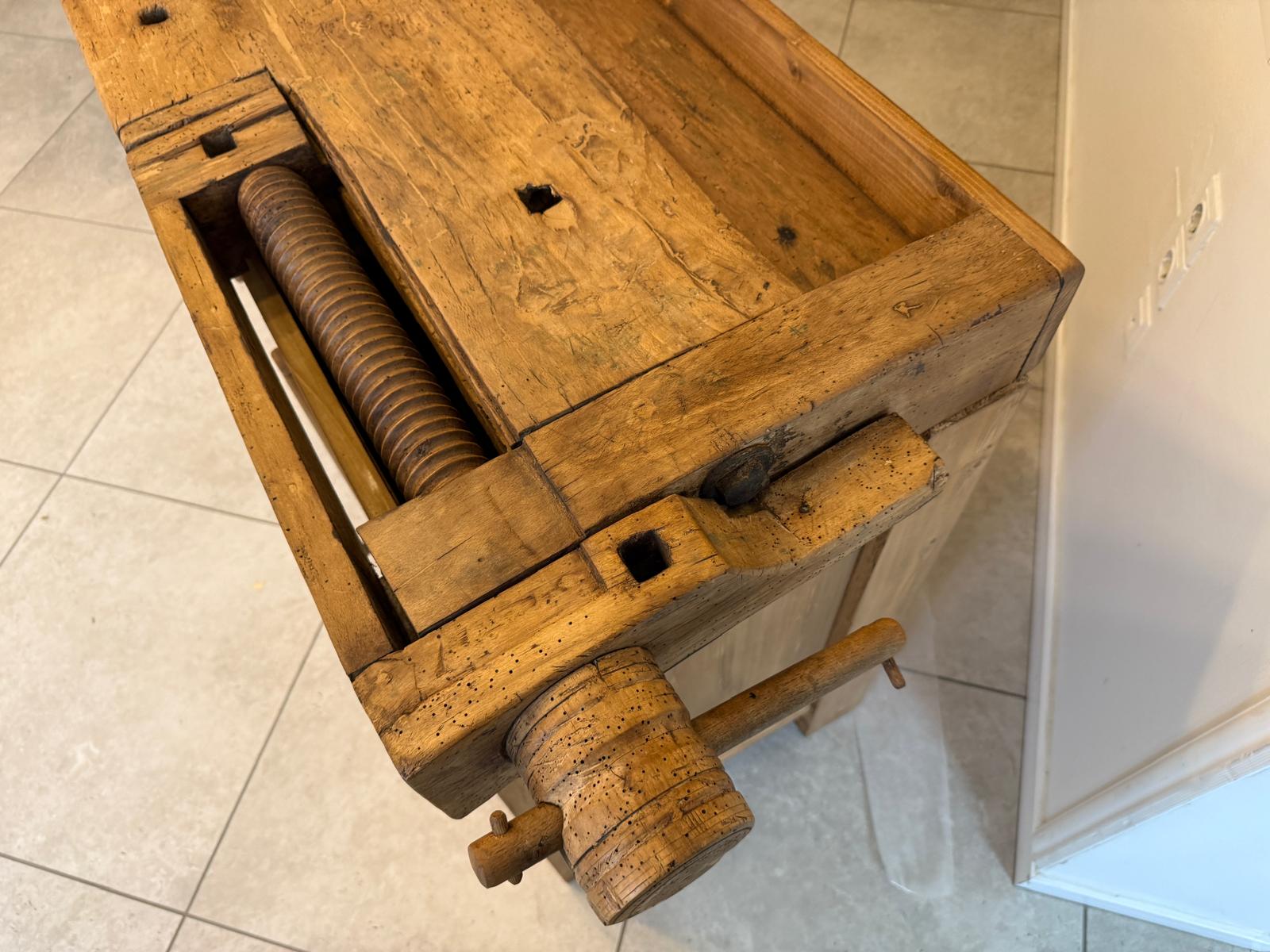 Urige Hobelbank Werkbank Pult Tresen Ladenschrank Antik G2257