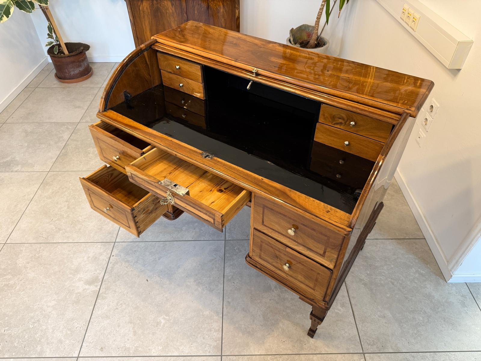 Sale Restauriert Barock Rolladen Sekretär um 1780 Antiquität G2049