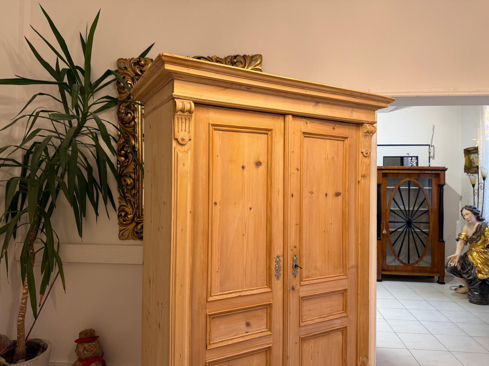 Originaler 2 türiger Bauernschrank Gründerzeit Naturholzschrank G2398