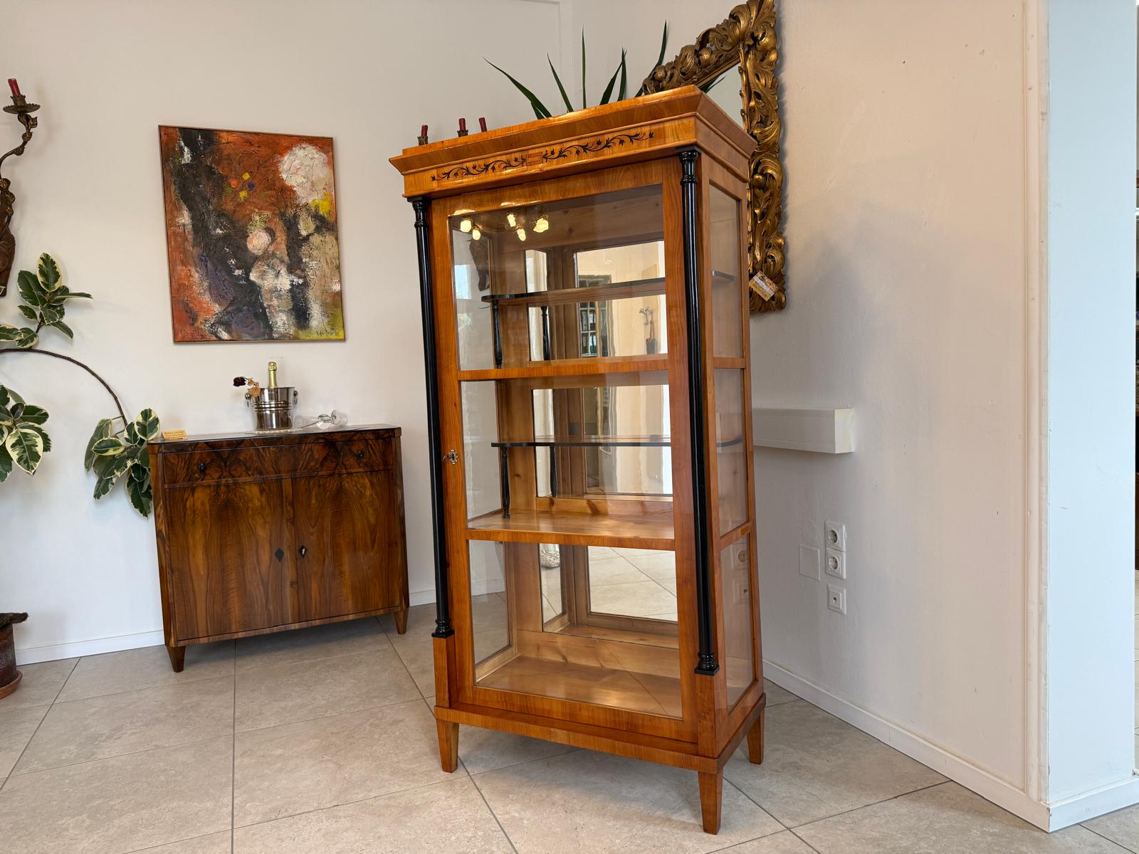 Restaurierte Biedermeier Vitrine Bücherschrank Glasschrank G2050