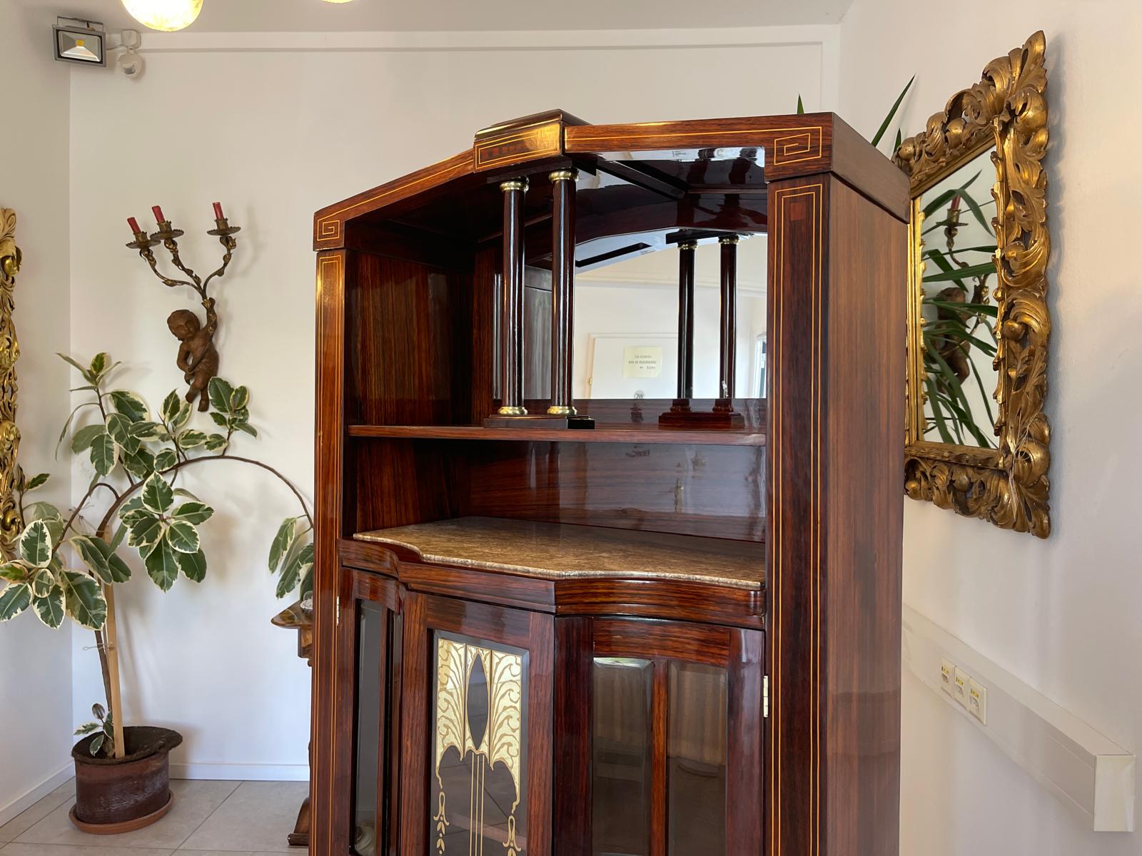 Restauriertes Jugendstil Kredenz Vitrinenschrank  Bücherschrank Traum Antiquität G1443