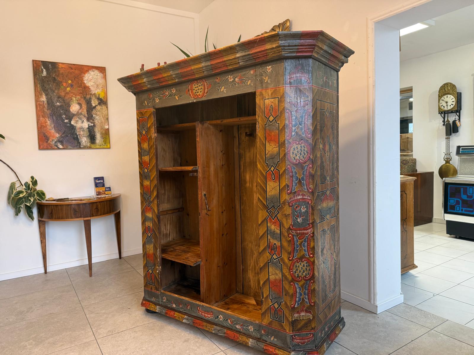 Handbemaltes Bauernregal Bücherregal Tirol Bauernkasten Reiterkasten D1071