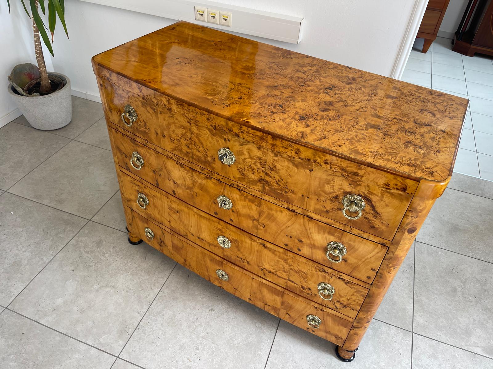 Restaurierte Biedermeier Schreibkommode Sekretär Pappelholz Antiquität G1747