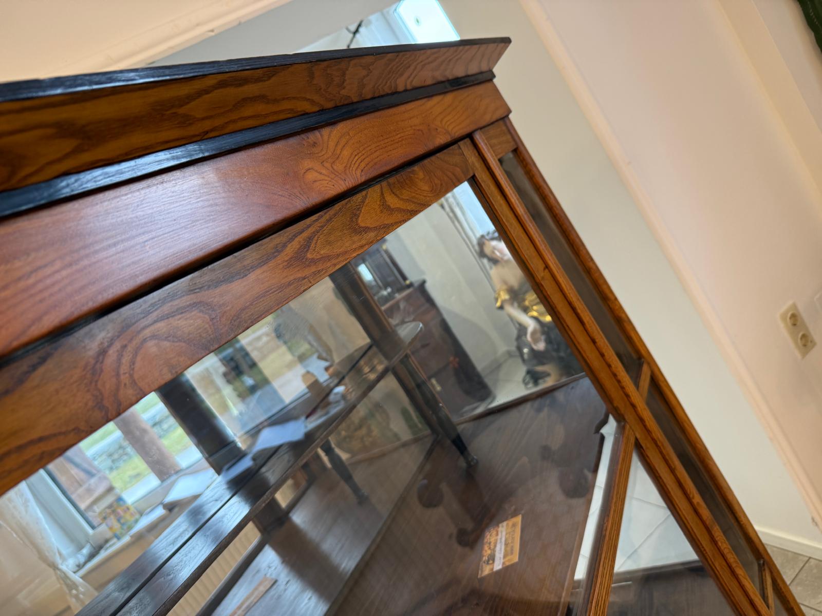 Restaurierte Spätbiedermeier Vitrine Bücherschrank Glasschrank Antiquität D2278