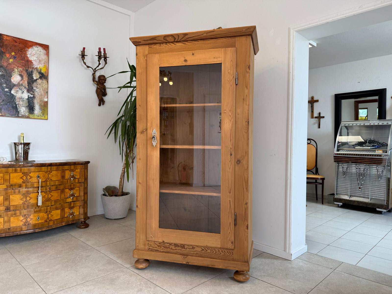 Jugendstil Vitrine Bauernvitrine Bücherschrank Bauernschrank D2649