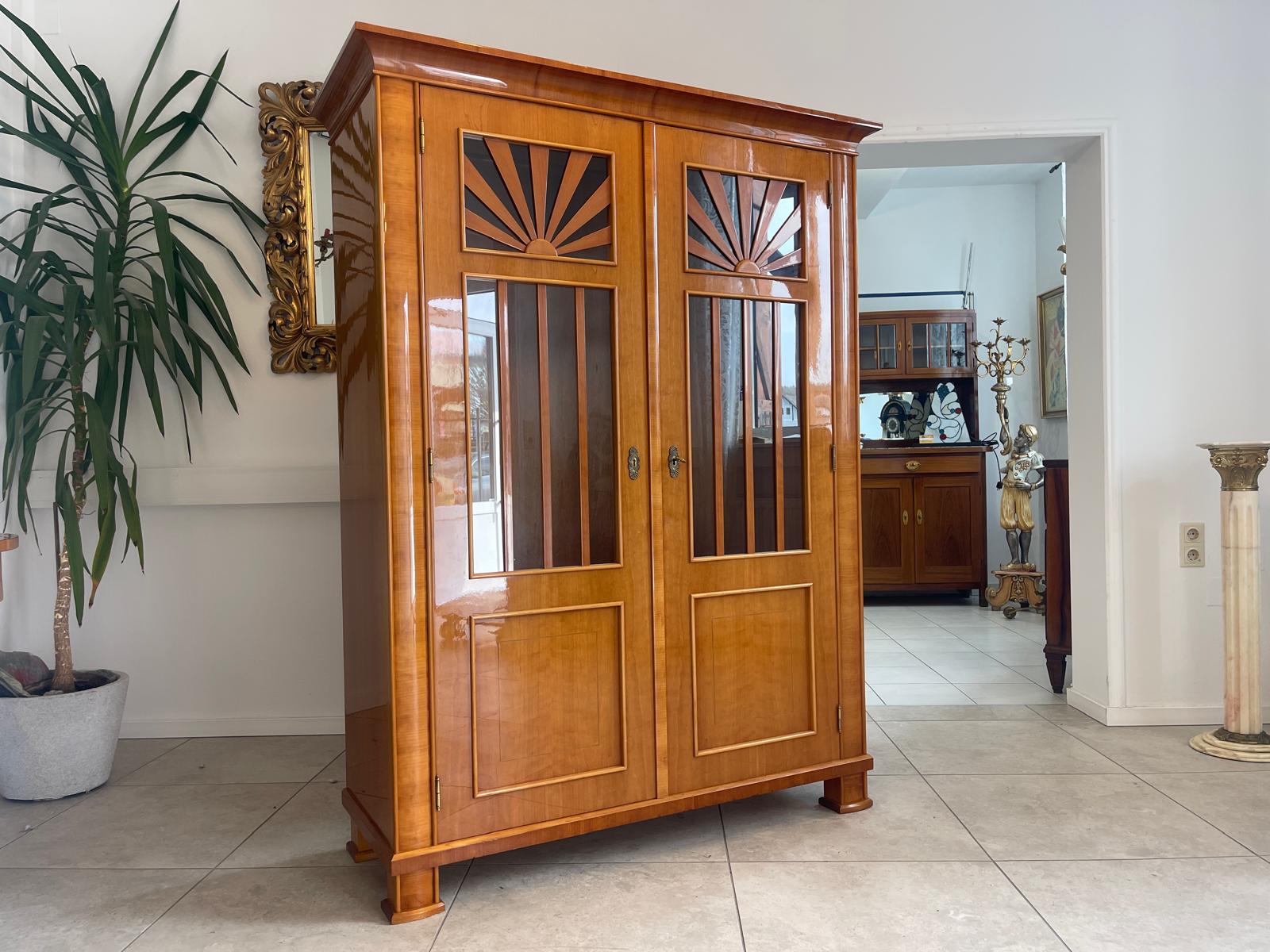 Stilvitrine Biedermeier Glasschrank Bücherschrank G1218