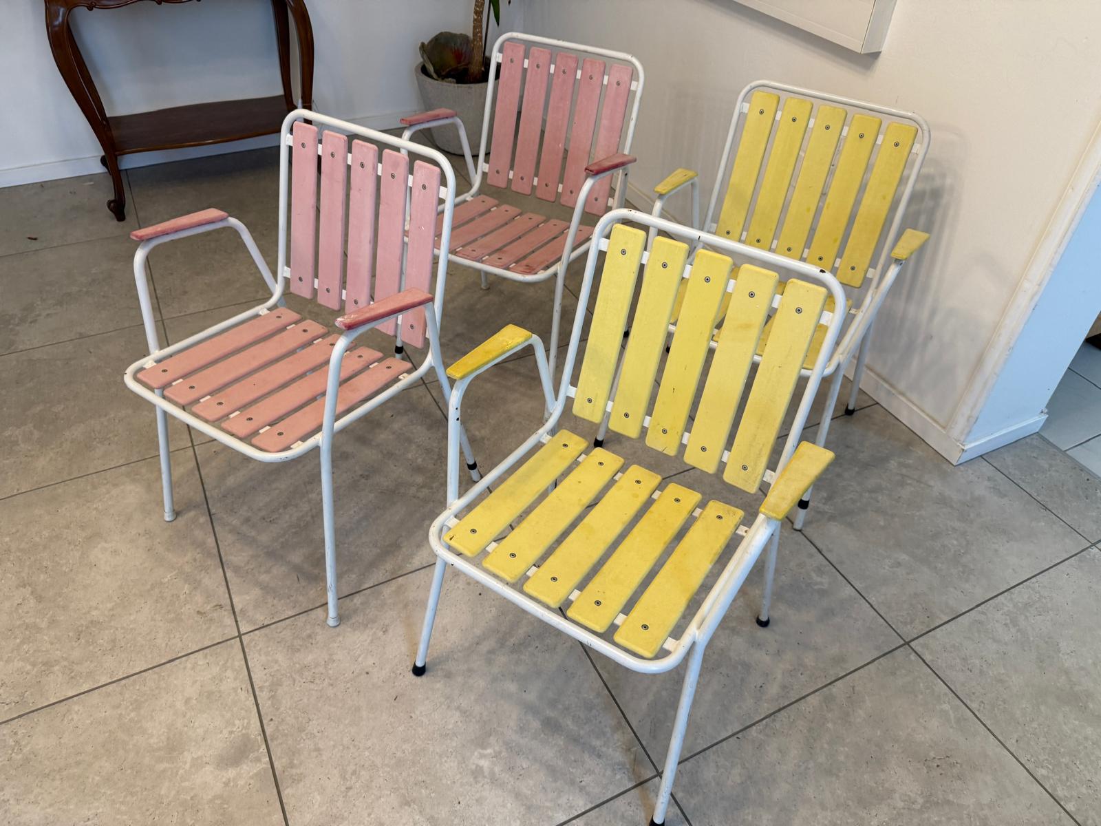 4 alte Gartensessel Dänemark Gartenstuhl Sessel G1811