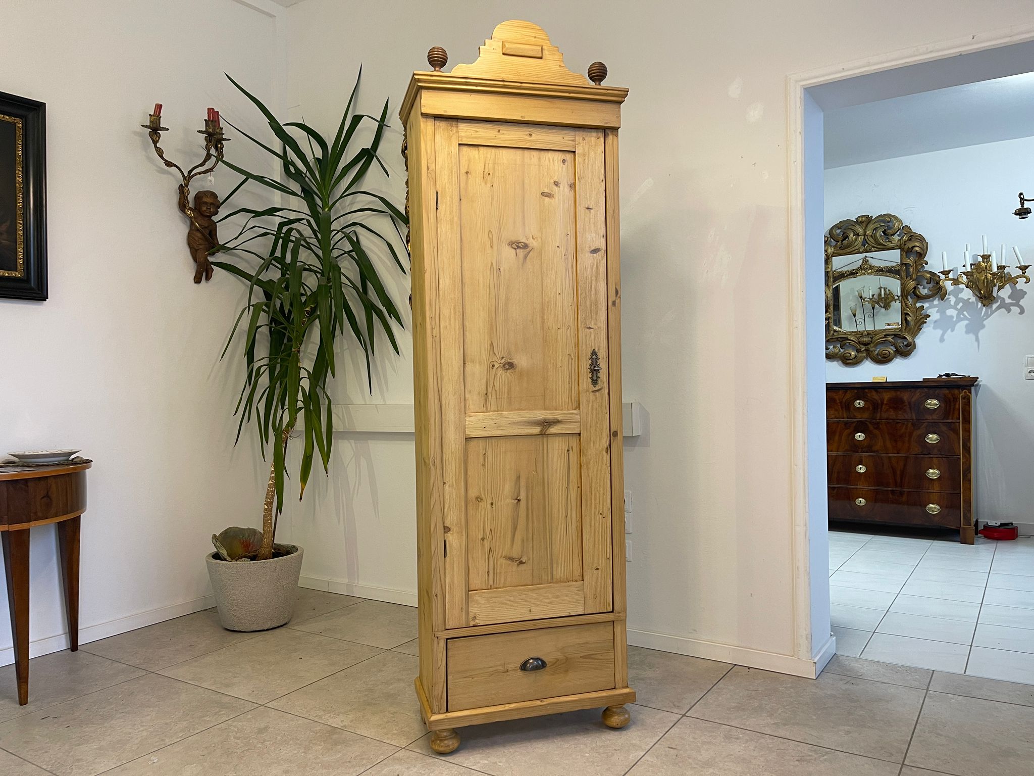 Originaler 1 türiger Bauernschrank Jugendstil Naturholzschrank Bauernstube E1020