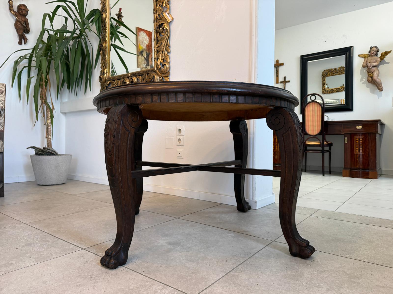 Alter Historismus Beistelltisch Rund Abstelltisch D2933