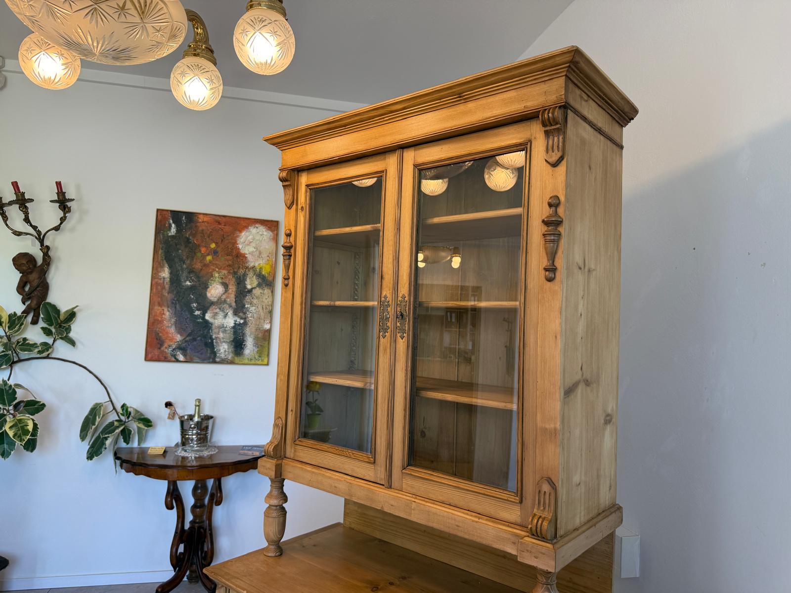 ORIGINALE Gründerzeit Küchenkredenz Antike Bauernmöbel Vitrinenschrank G1783