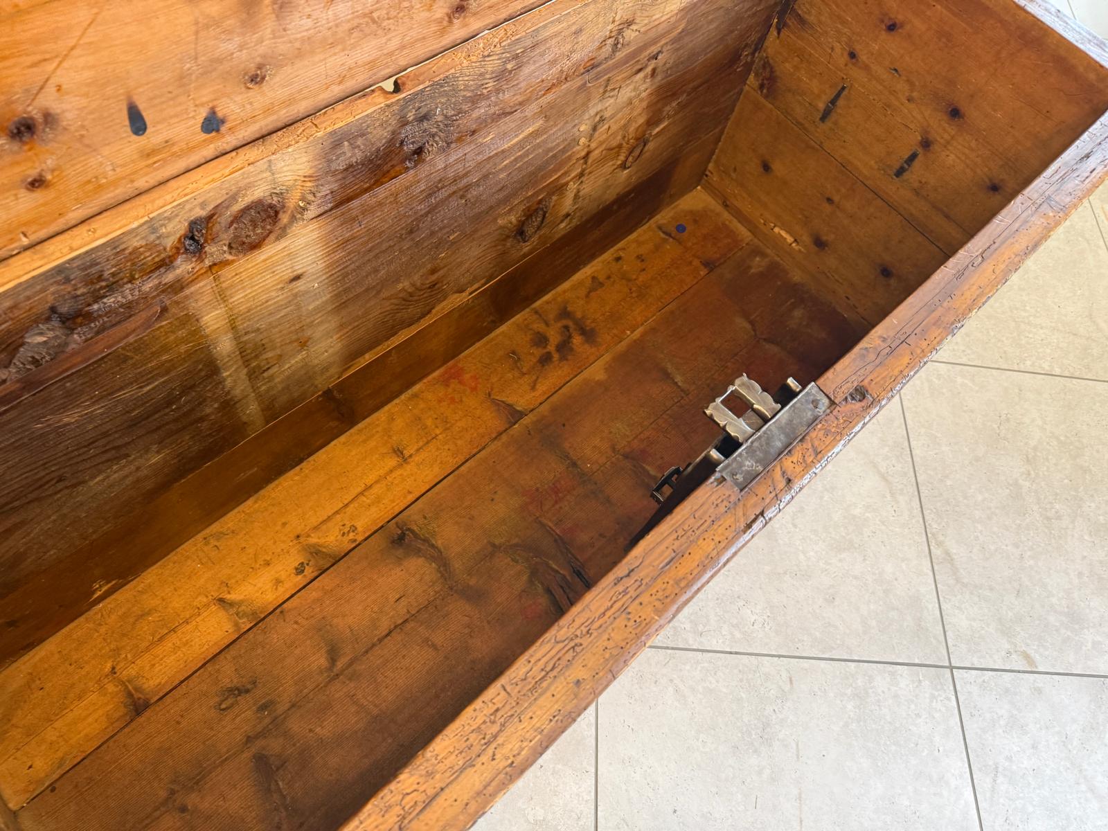 Truhe Bauerntruhe Naturholztruhe Nadelholz Bauernmöbel Antiquität G2366