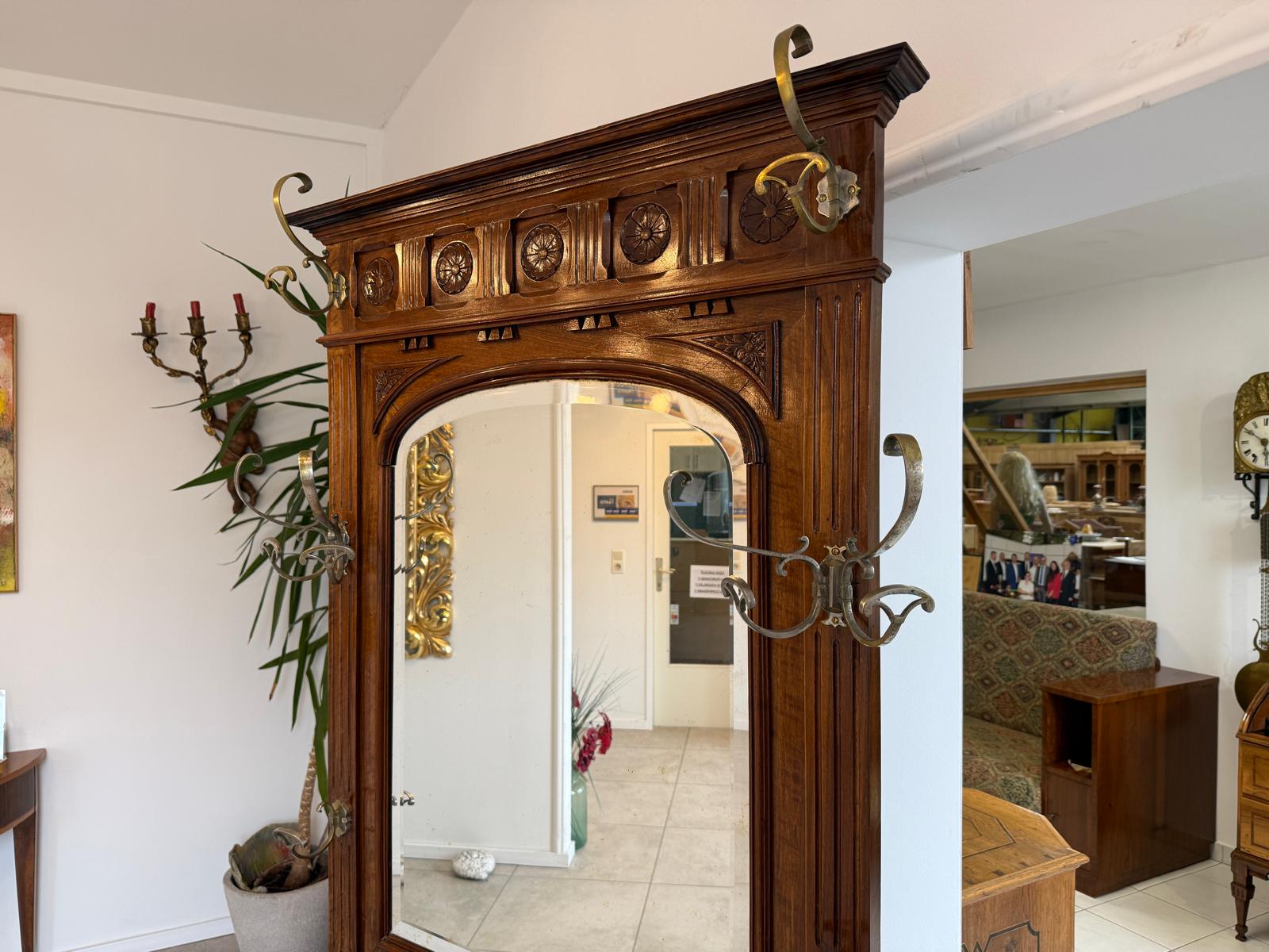 Geräumige Jugendstil Jugendstil Garderobe Kleiderablage Antiquität D1031