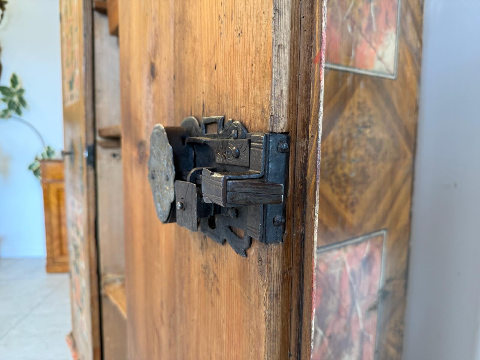 Handbemalter Barockschrank Bauernschrank Bauernkasten Kitzbühel Weichholz D1205