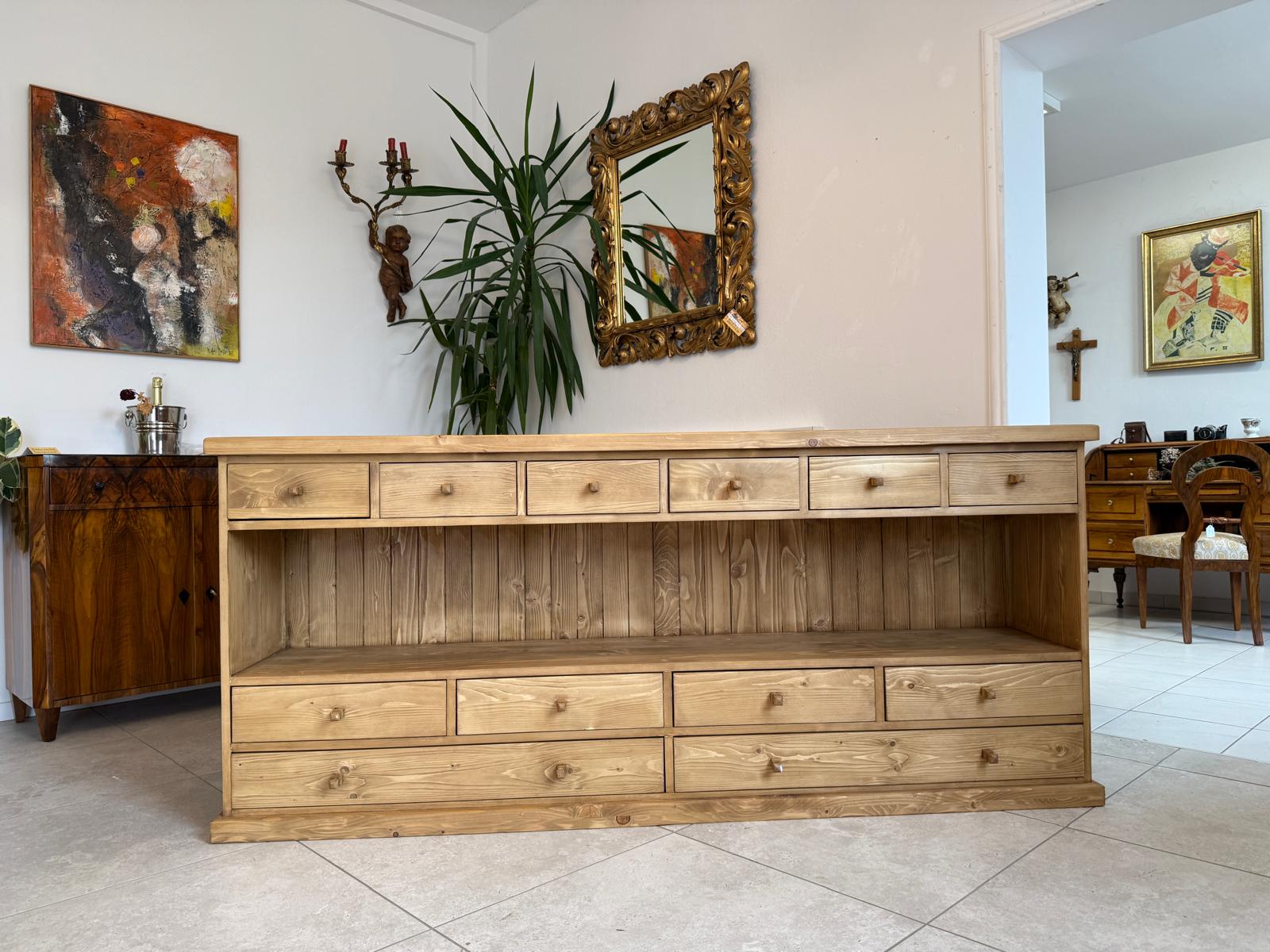 SALE Bäuerliche 12 Laden Kommode Anrichte Sideboard Weichholz G2073