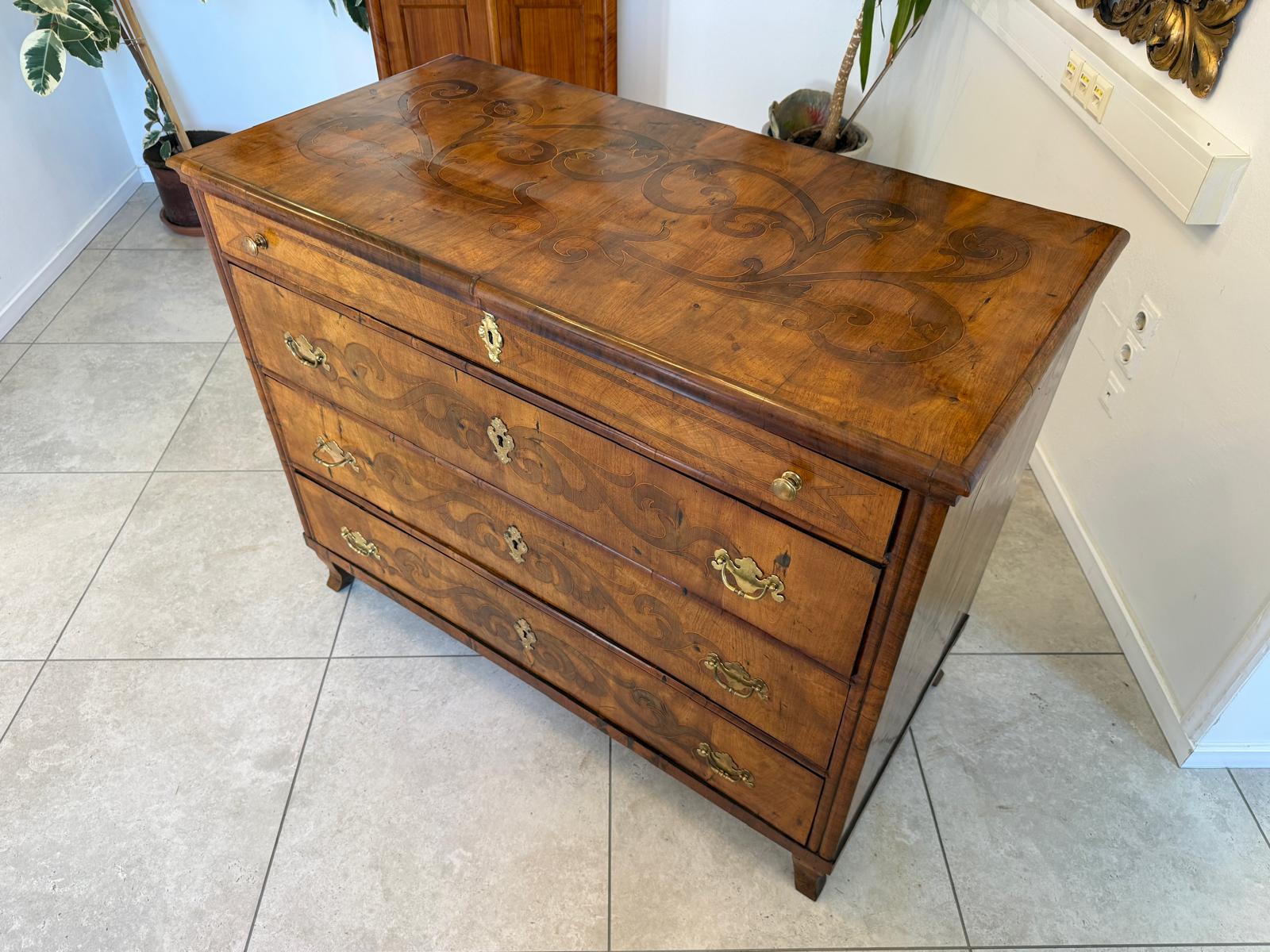 Biedermeier Kommode 3 Ladenkommode Nussholz Authentische Antiquität D1211