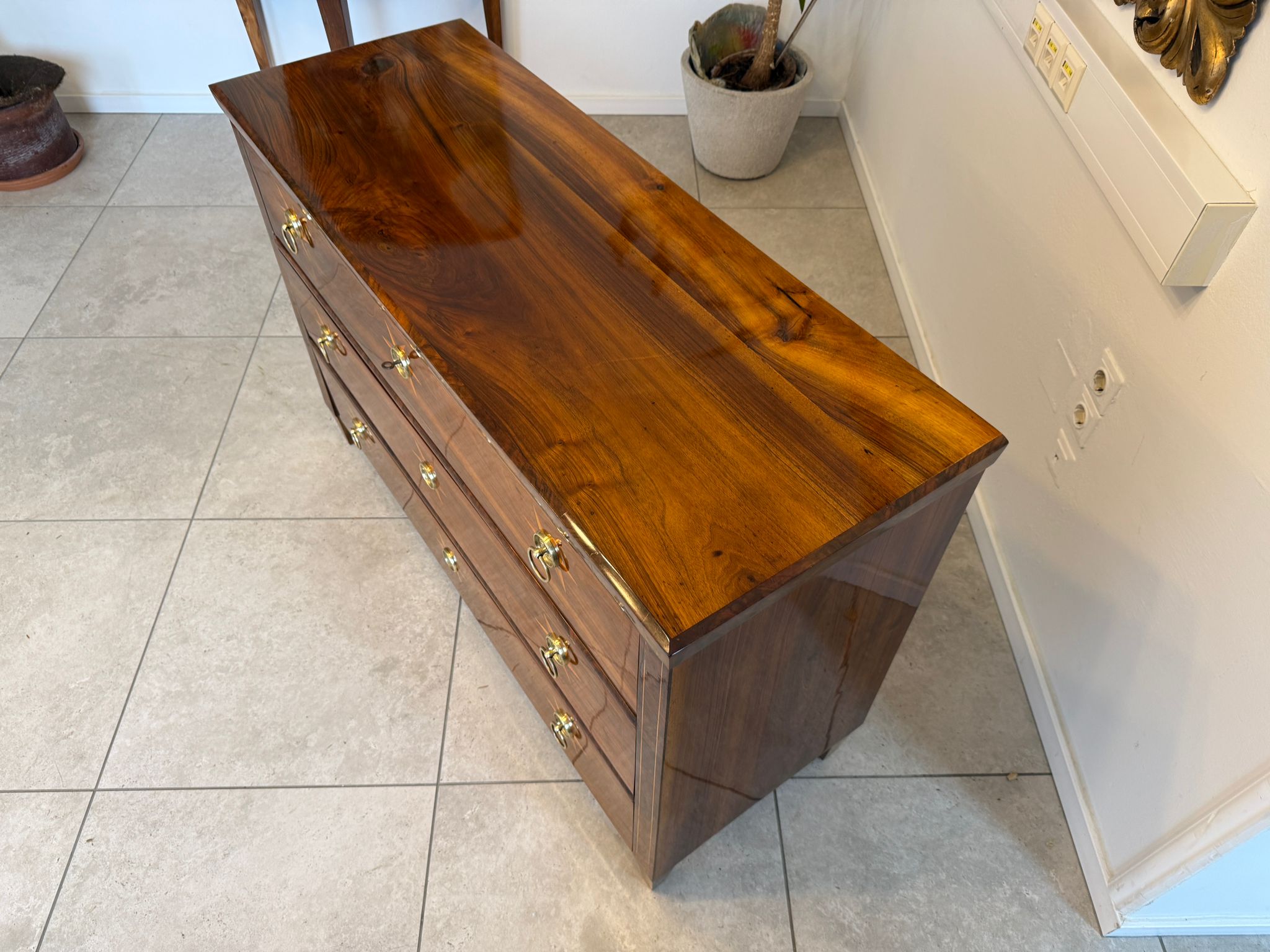 Restaurierte Biedermeier Kommode 3 Ladenkommode Nussholz Antiquität D1044