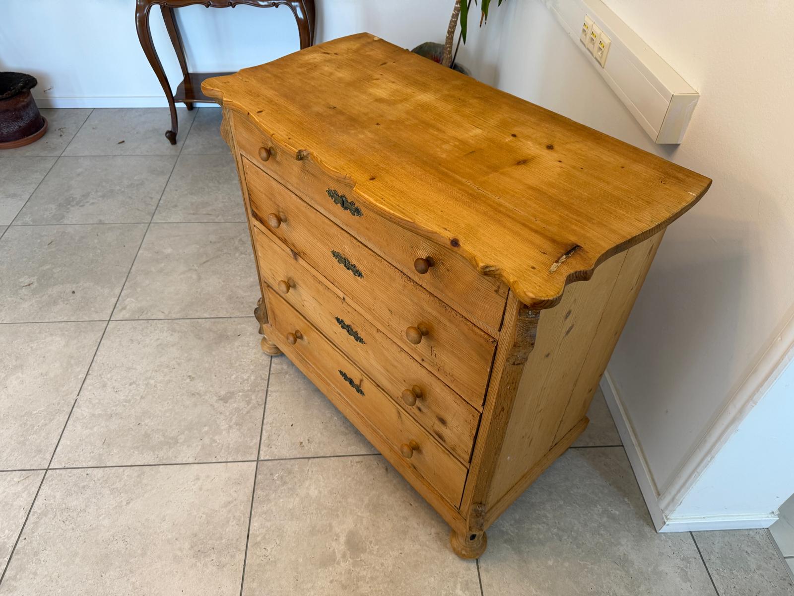Gründerzeit 4 Laden Kommode Ladenschrank Naturholz Bauernkommode G1837