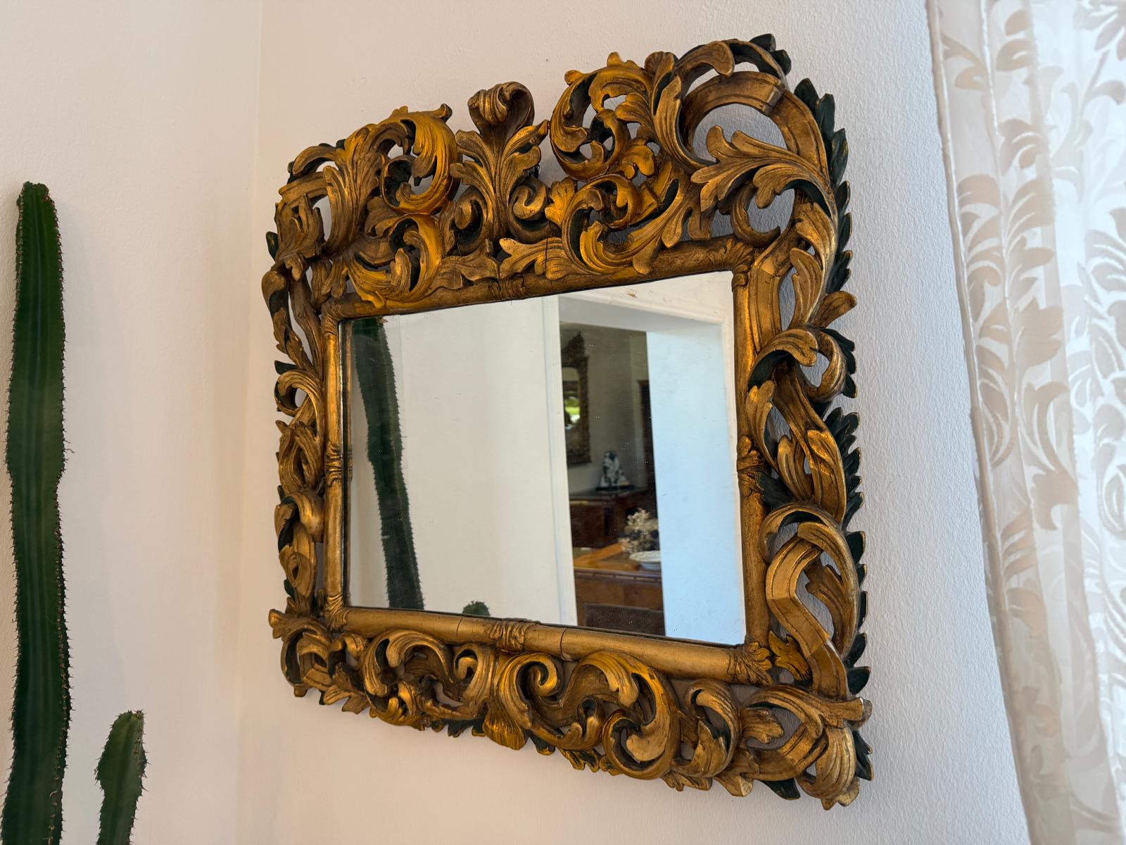 SALE Florentiner Spiegel Akanthusblattschnitzkunst Holzschnitzerei G2173