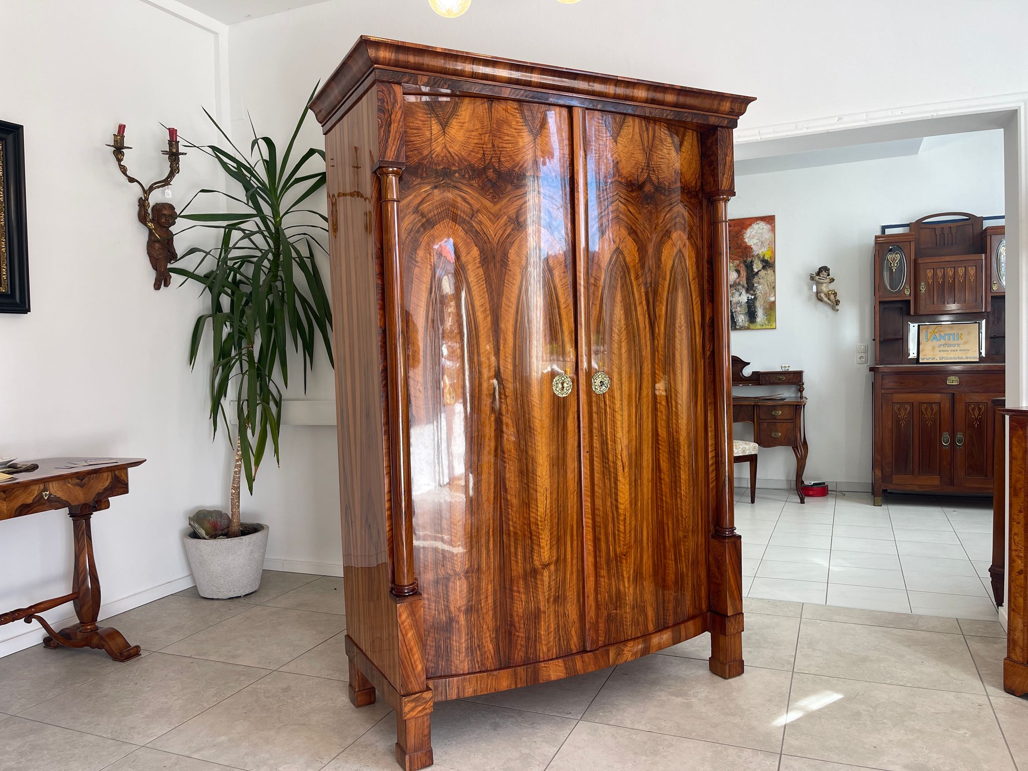 SALE Traum Empire Schrank Säulenschrank Restauriert Antiquität Marketiert G1378