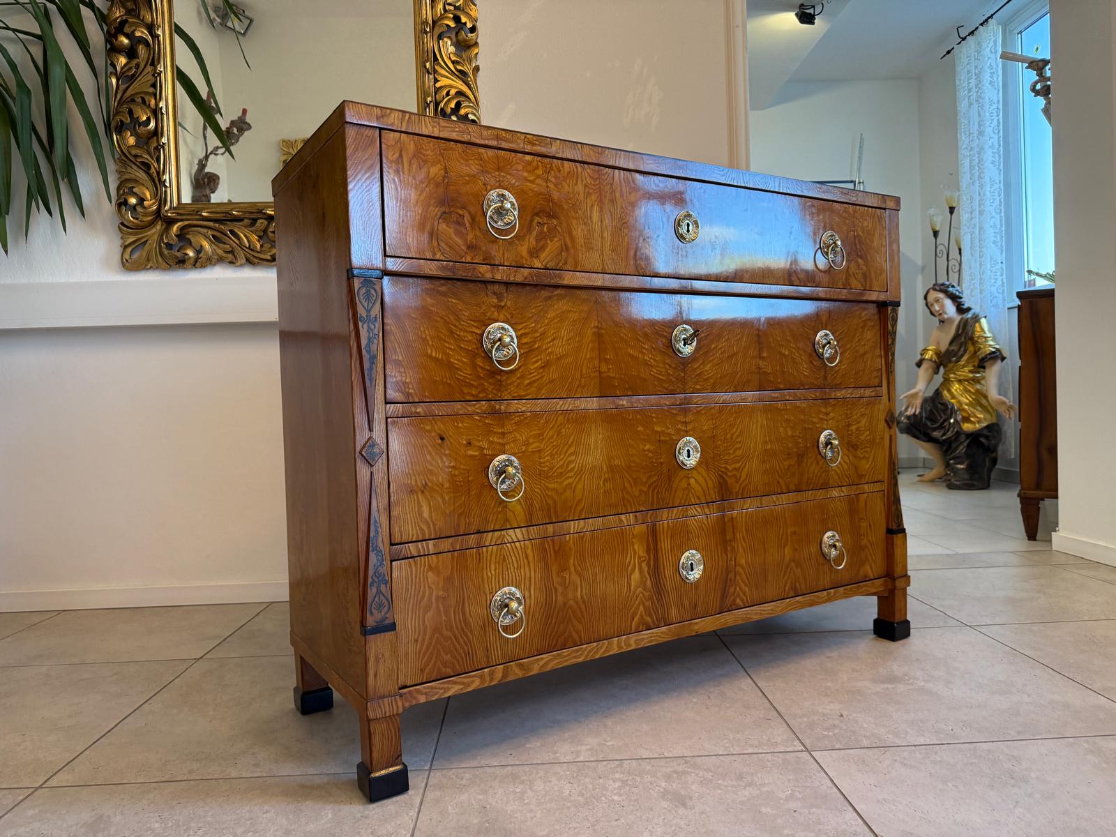 SALE Restaurierte Biedermeier Schreibkommode Eschenholz Antiquität Antikmöbel G2157