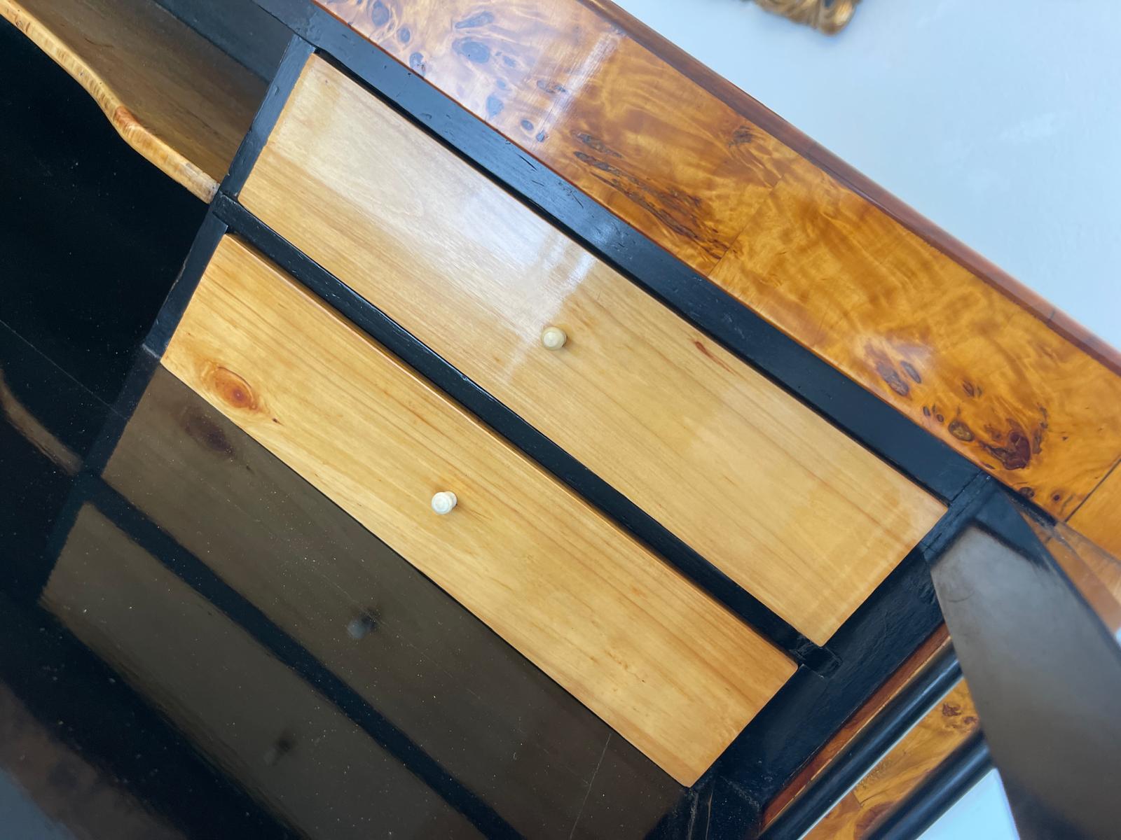 Restaurierte Biedermeier Schreibkommode Sekretär Pappelholz Antiquität G1747