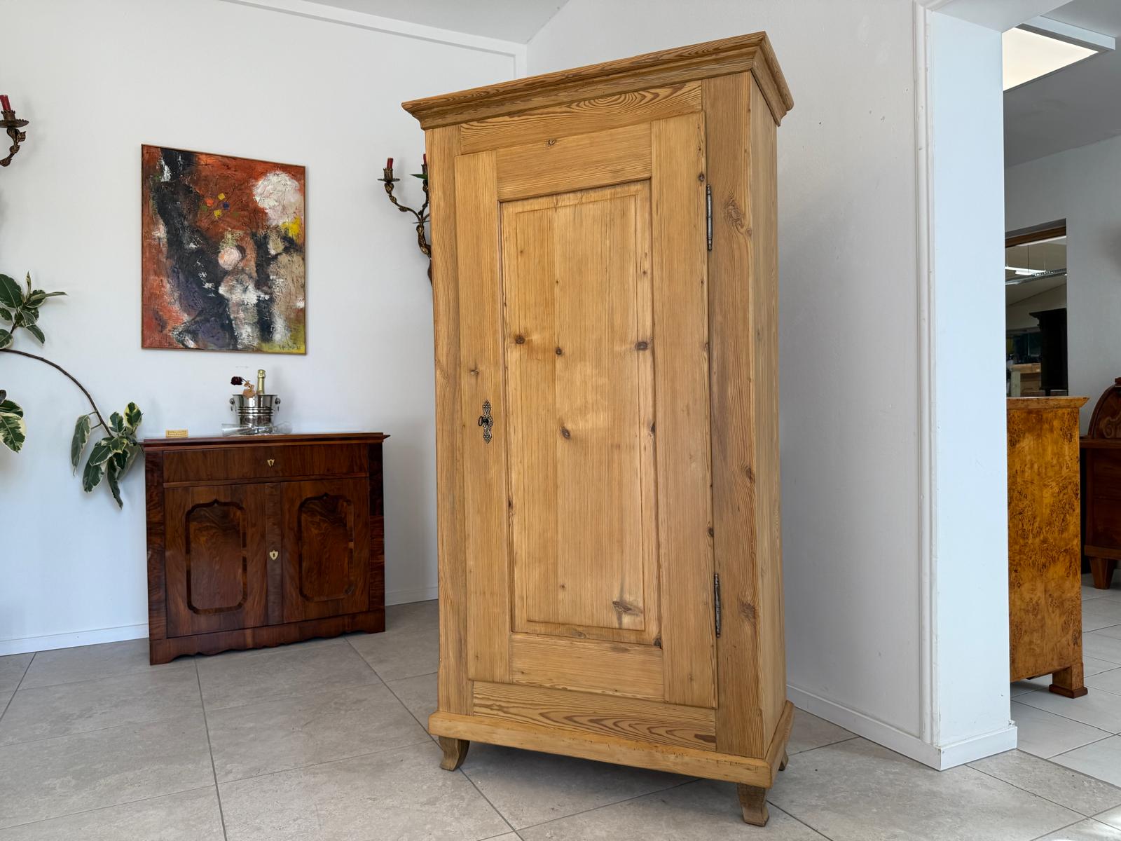 Restaurierter Biedermeier Bauernschrank Naturholzschrank Antik G1855