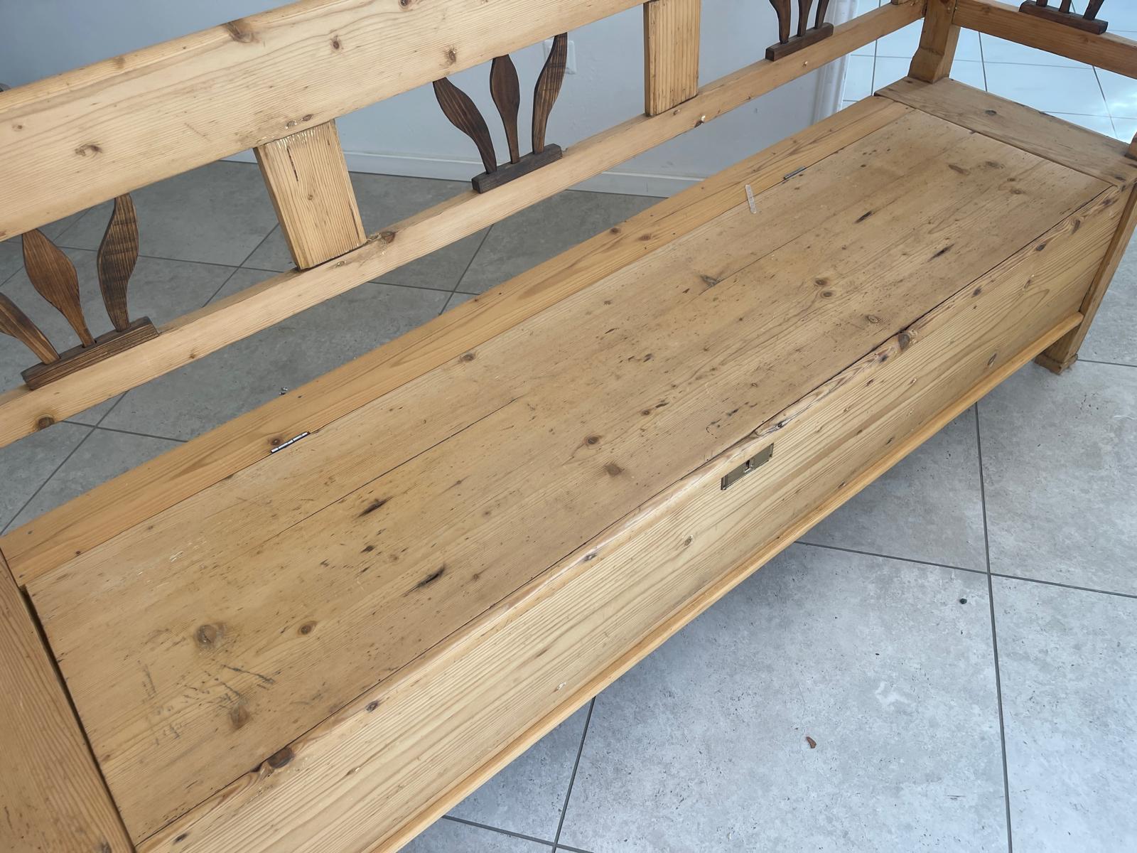 Sale Provinzielle Biedermeier Truhenbank Landhausbank G1707