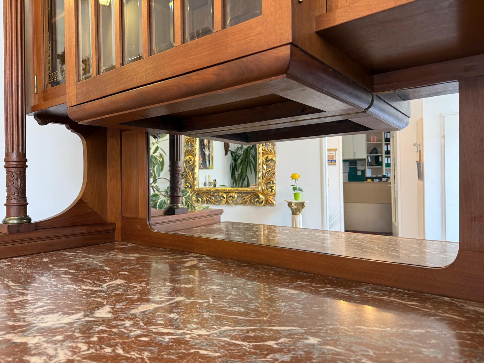 Originales Jugendstil Aufsatzbuffet Bücherschrank Vitrinenschrank G1985