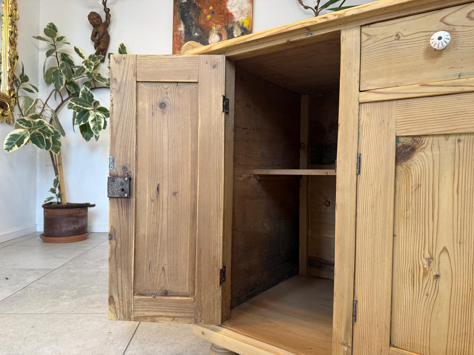 Bäuerliche Wickelanrichte Kommode Naturholz Antik & Alt D1083