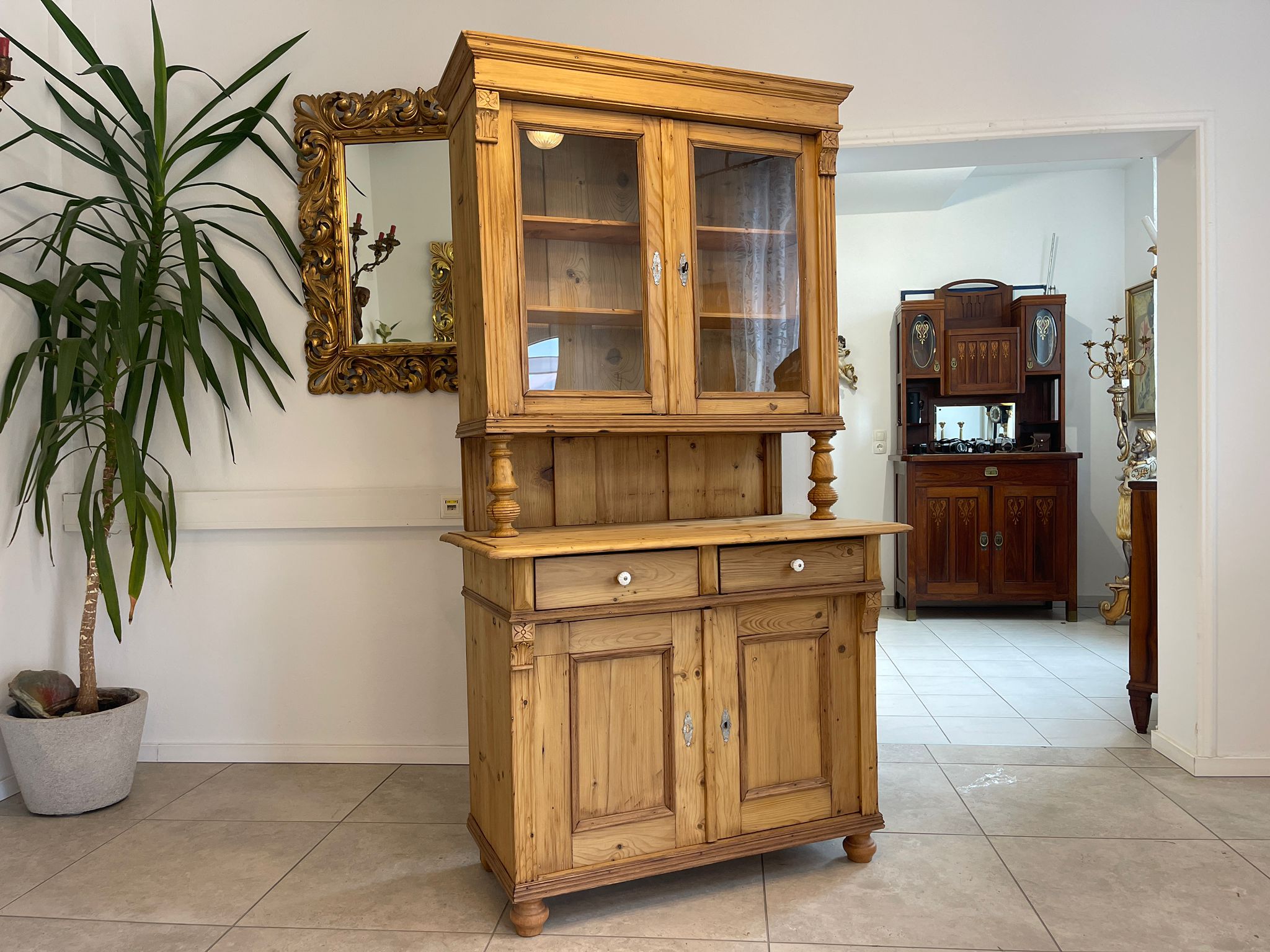 Gründerzeit Küchenkredenz Bauernschrank Kredenz Naturholzschrank G1608