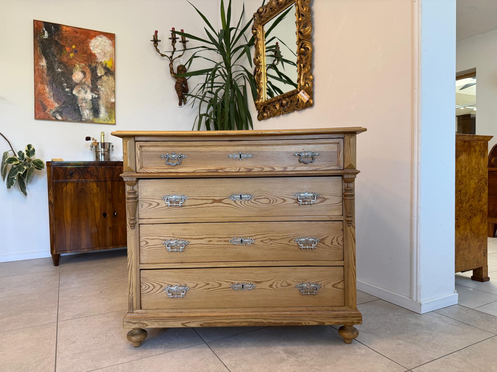 Restaurierte Gründerzeit 4 Laden Kommode Ladenschrank Naturholz G1930