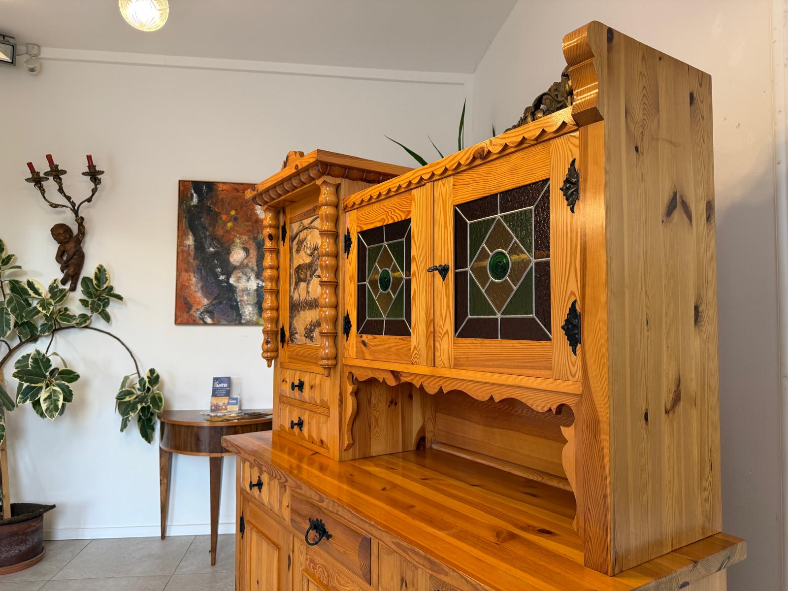 Zirbenholz Kredenz Butzenglas Küchenschrank G2174