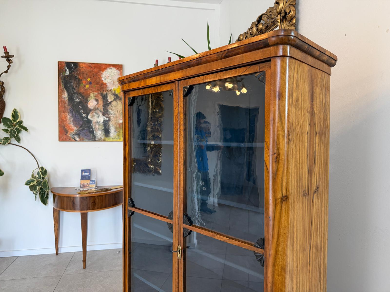 Originale Biedermeier Vitrine Bücherschrank Glasschrank G2145