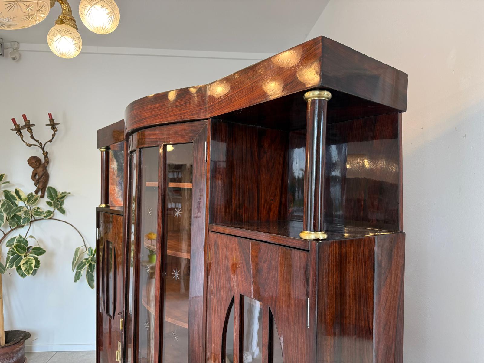 Sale Restaurierte Jugendstil Glasschrank Vitrine Bücherschrank Antiquität G1819