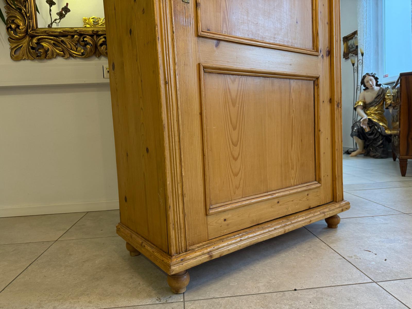 Originaler 1 türiger Bauernschrank Gründerzeit Naturholzschrank Bauernstube Weichholz D1159