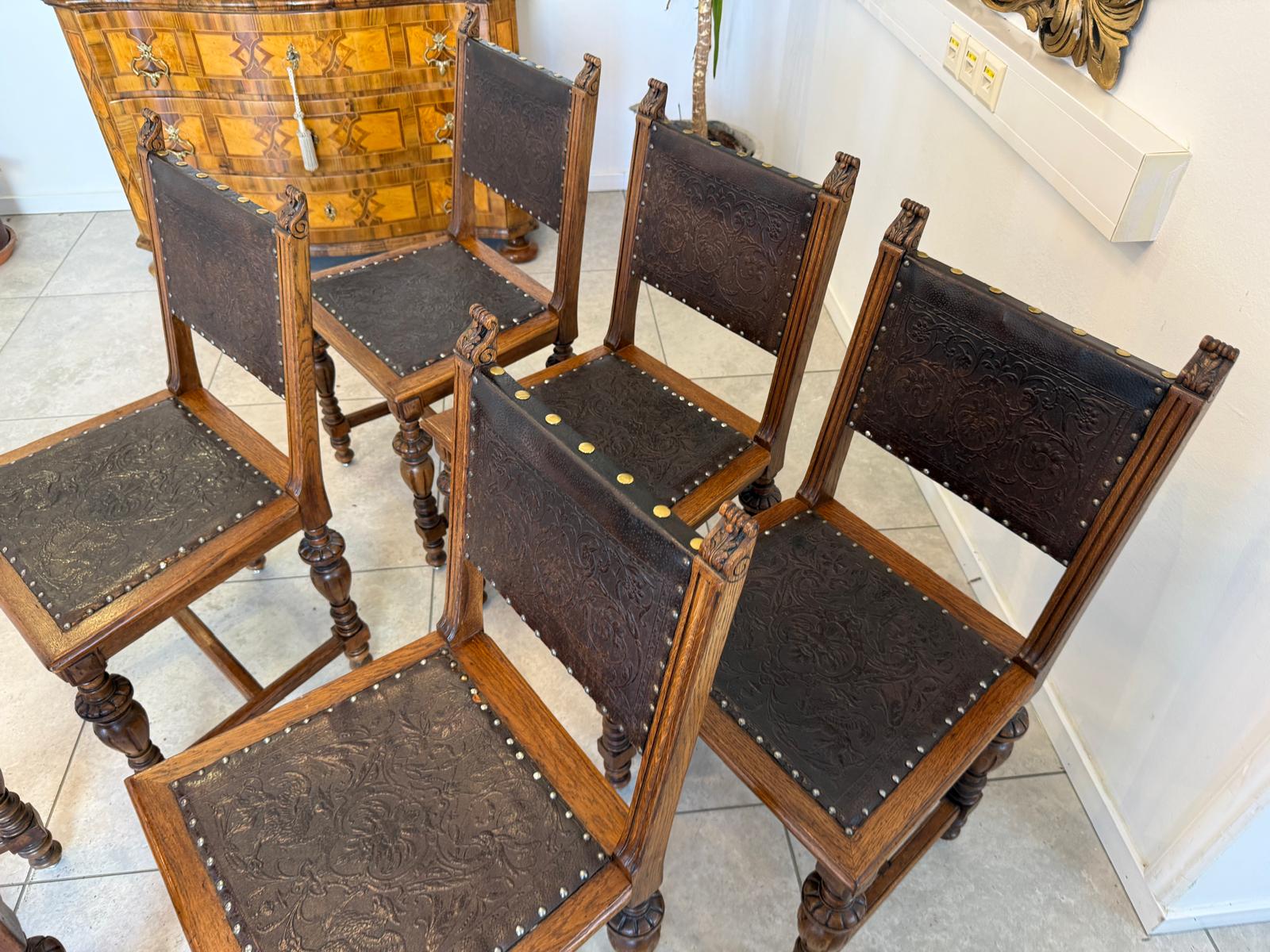 Gründerzeit Sessel Stuhlgruppe 6er Set aus 1875 D2807