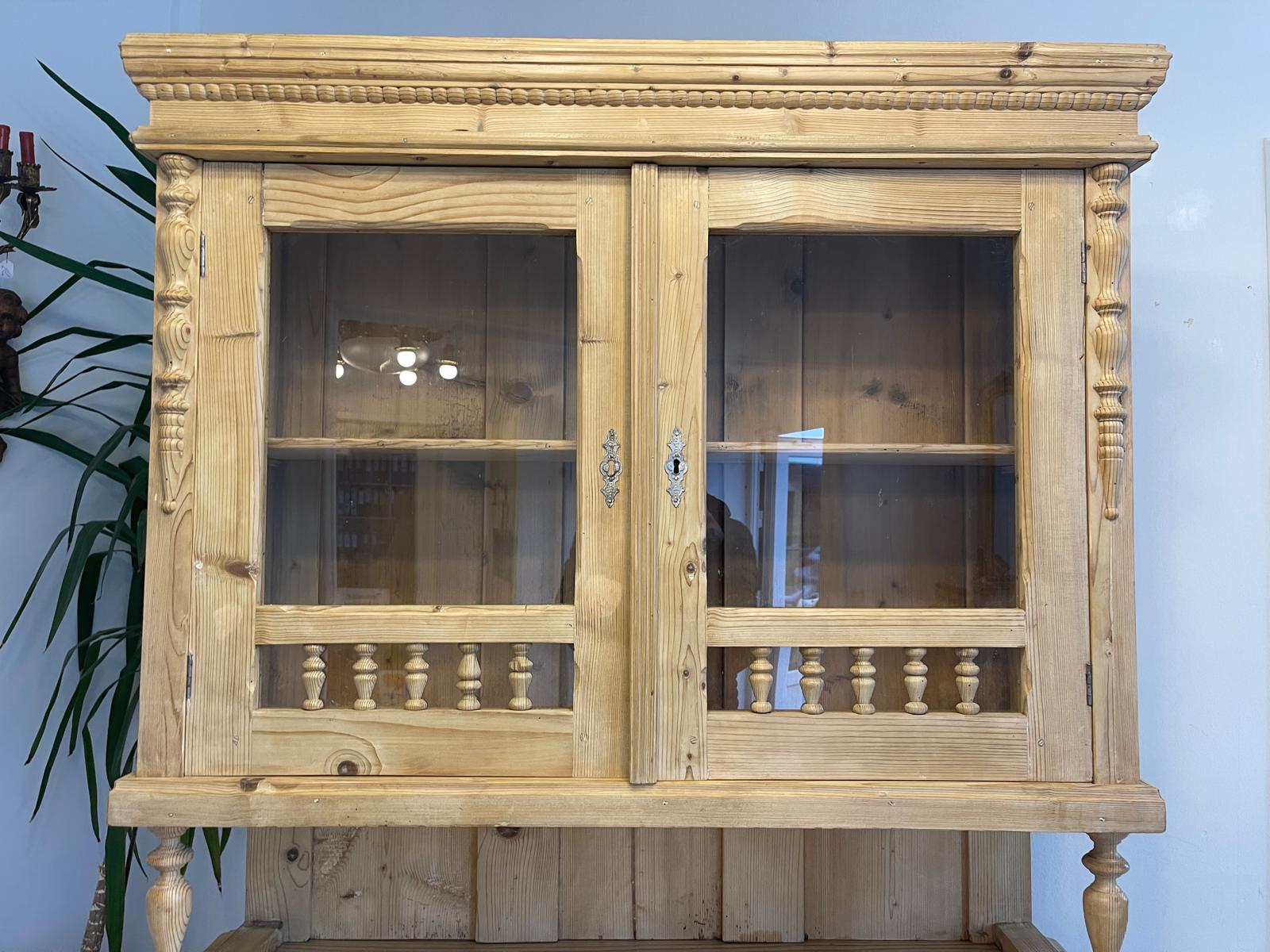 Restaurierte Gründerzeit Küchenschrank Vitrinenschrank Bauernschrank Bauernmöbel G1047