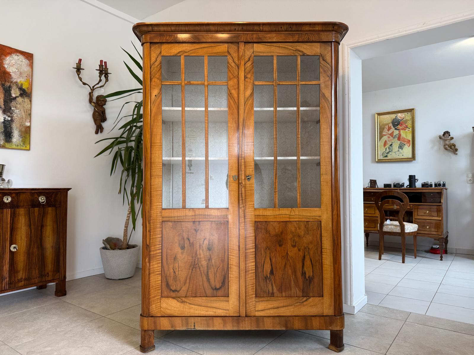 Originale Biedermeier Vitrine Bücherschrank Glasschrank G2102