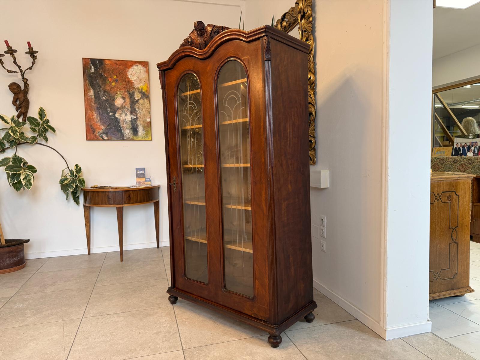SALE Originale Alt Wien Gründerzeit Vitrine Bücherschrank Sammlervitrine Antiquität D1029