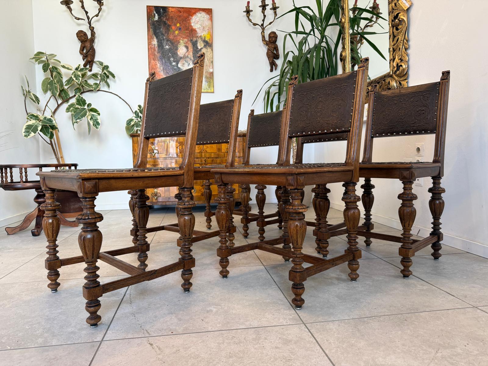 Gründerzeit Sessel Stuhlgruppe 6er Set aus 1875 D2807