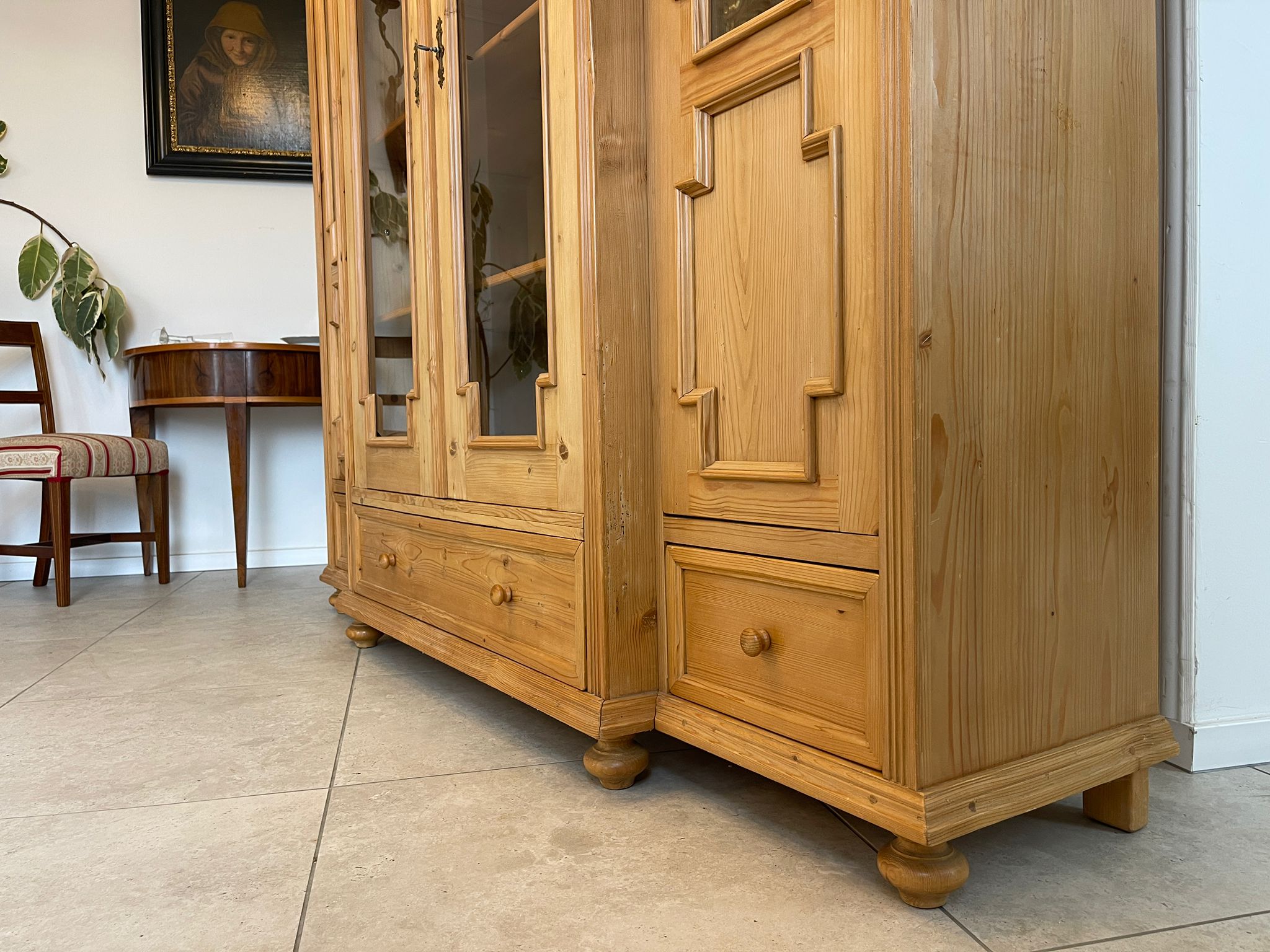 Restaurierte Gründerzeit Bauernvitrine Bauernschrank Originale G1040