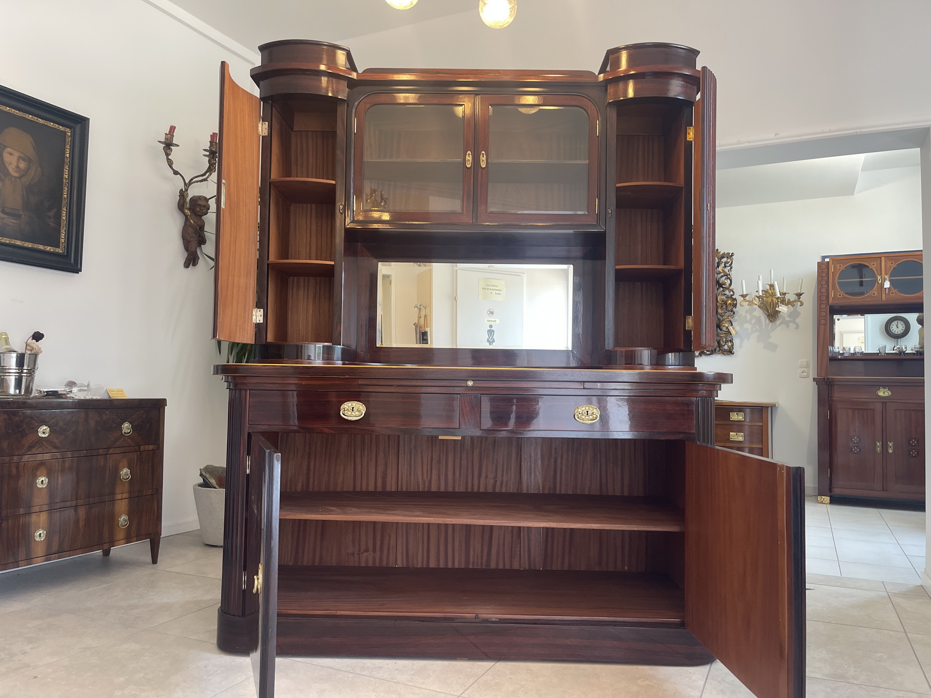 IMG_2169jw2c8RDGiuDfY Restauriertes Jugendstil Aufsatzbuffet Bücherschrank A4583