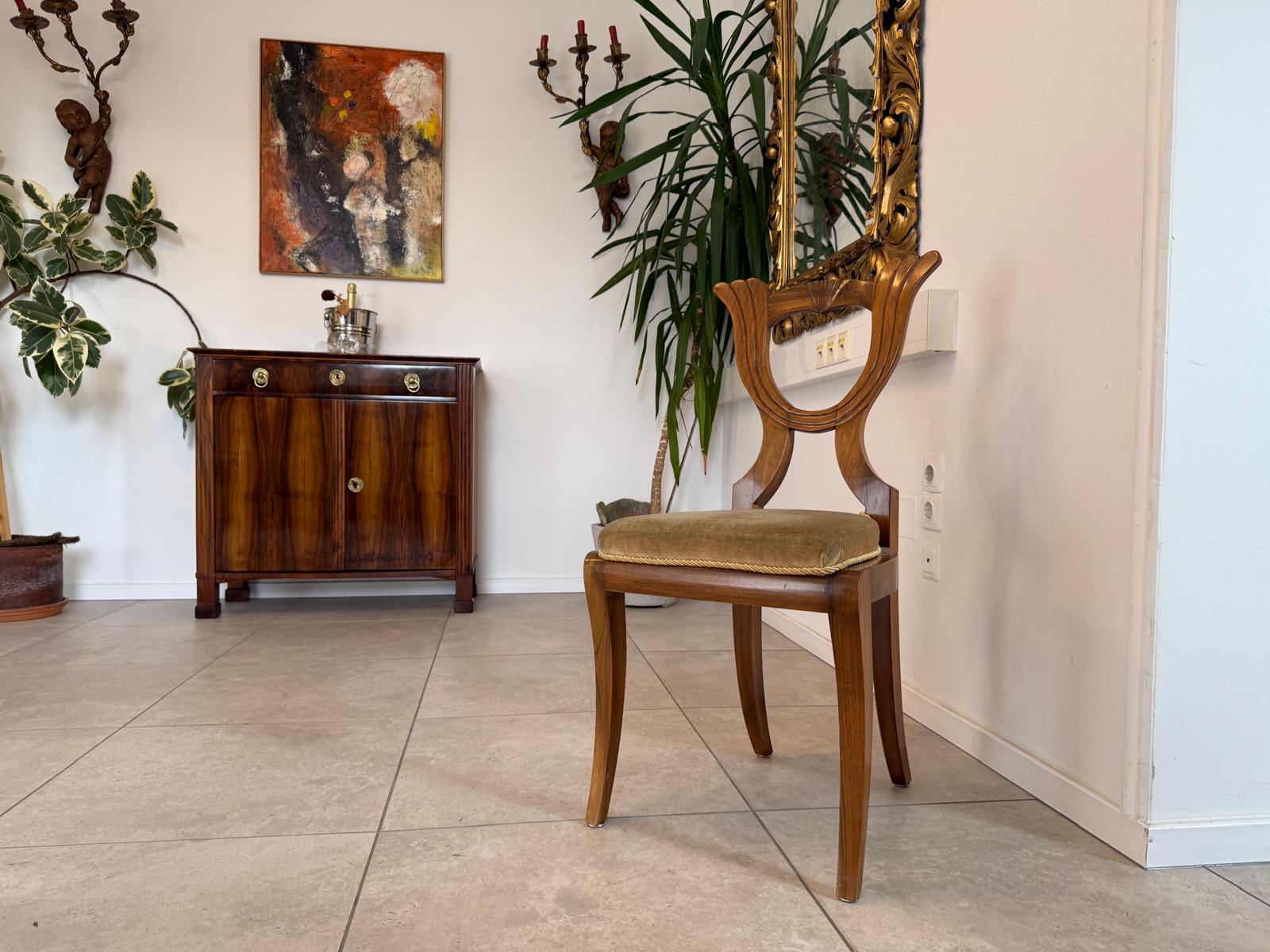 Biedermeier Sessel Nussholz Stuhl Antiquität G2106