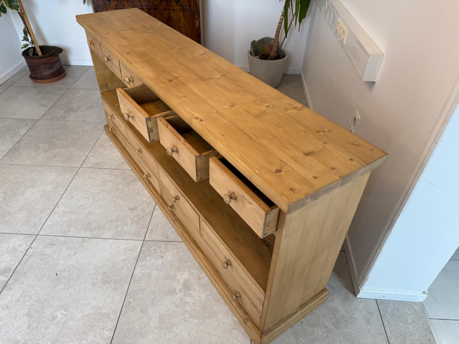 SALE Bäuerliche 12 Laden Kommode Anrichte Sideboard Weichholz G2072