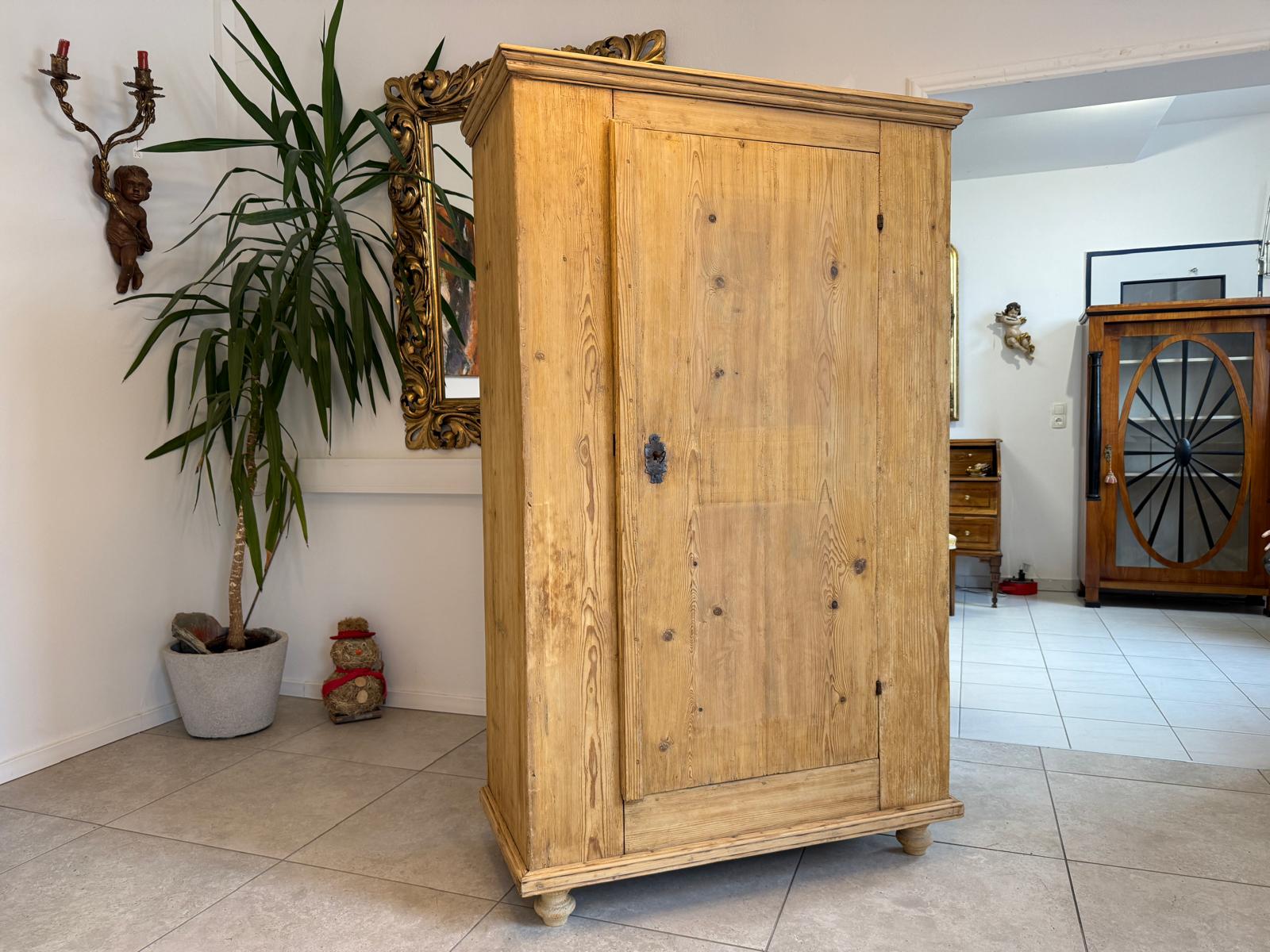 Originaler 1 türiger Bauernschrank Jugendstil Naturholzschrank Bauernstube G2338