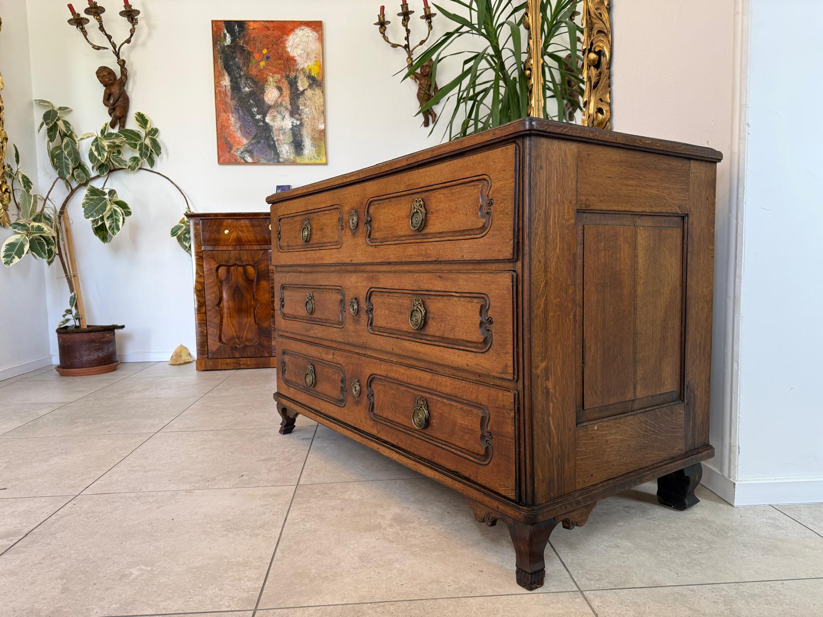 Authentische Barock Kommode Ladenkommode Eichenholz Antiquität D2428