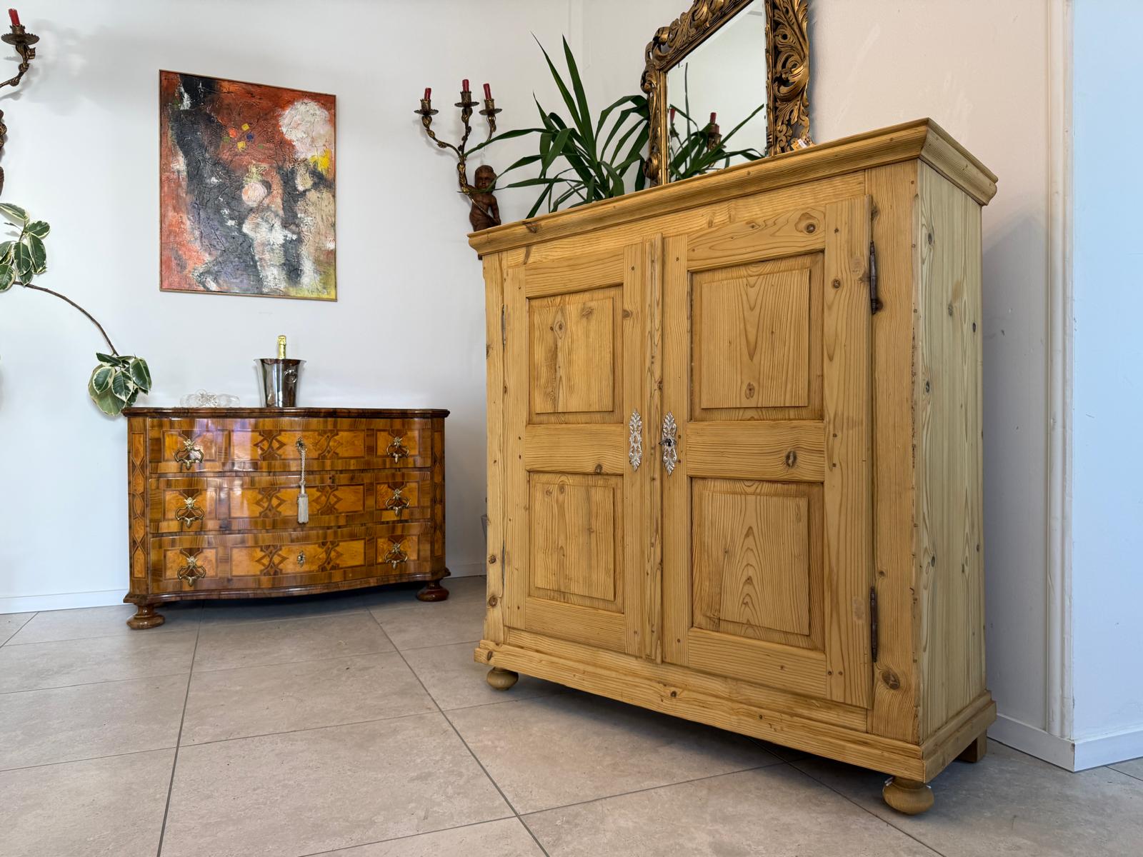 Biedermeier Halbschrank Vertiko Anrichte Weichholz Rstauriert D2642