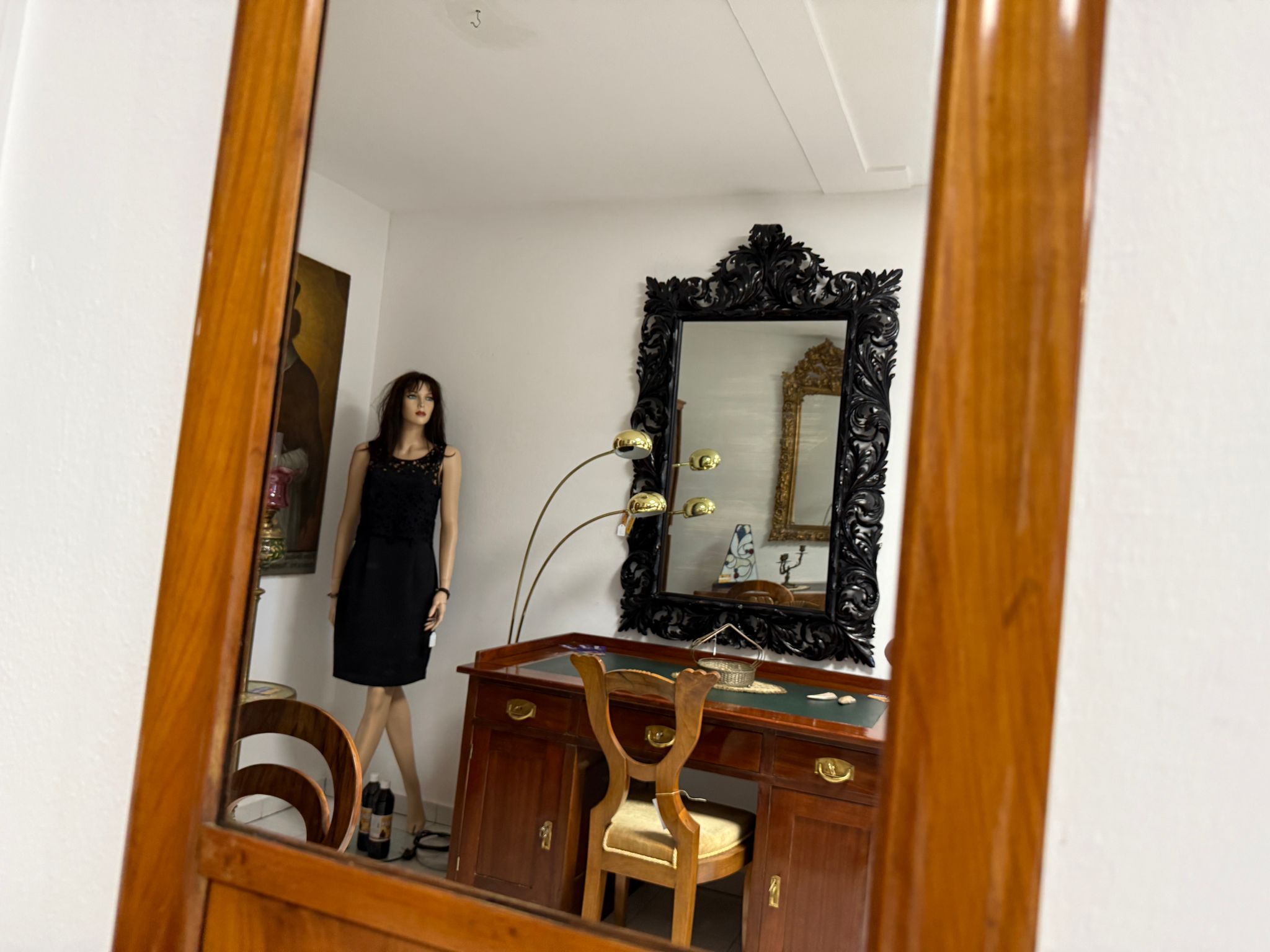 Intarsierter Kirschholz Spiegel Biedermeier Spiegel G2229